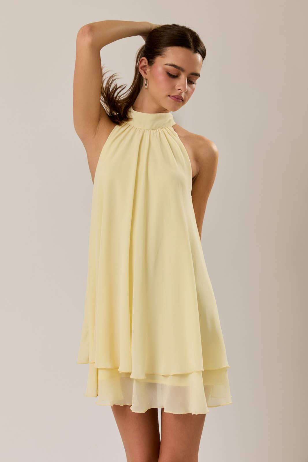 Yellow Halter Mini Dress