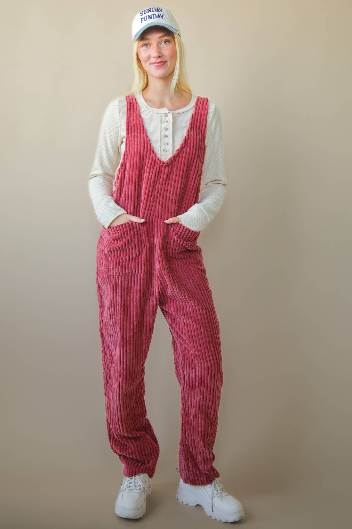 Brick Corduroy Jumpsuit