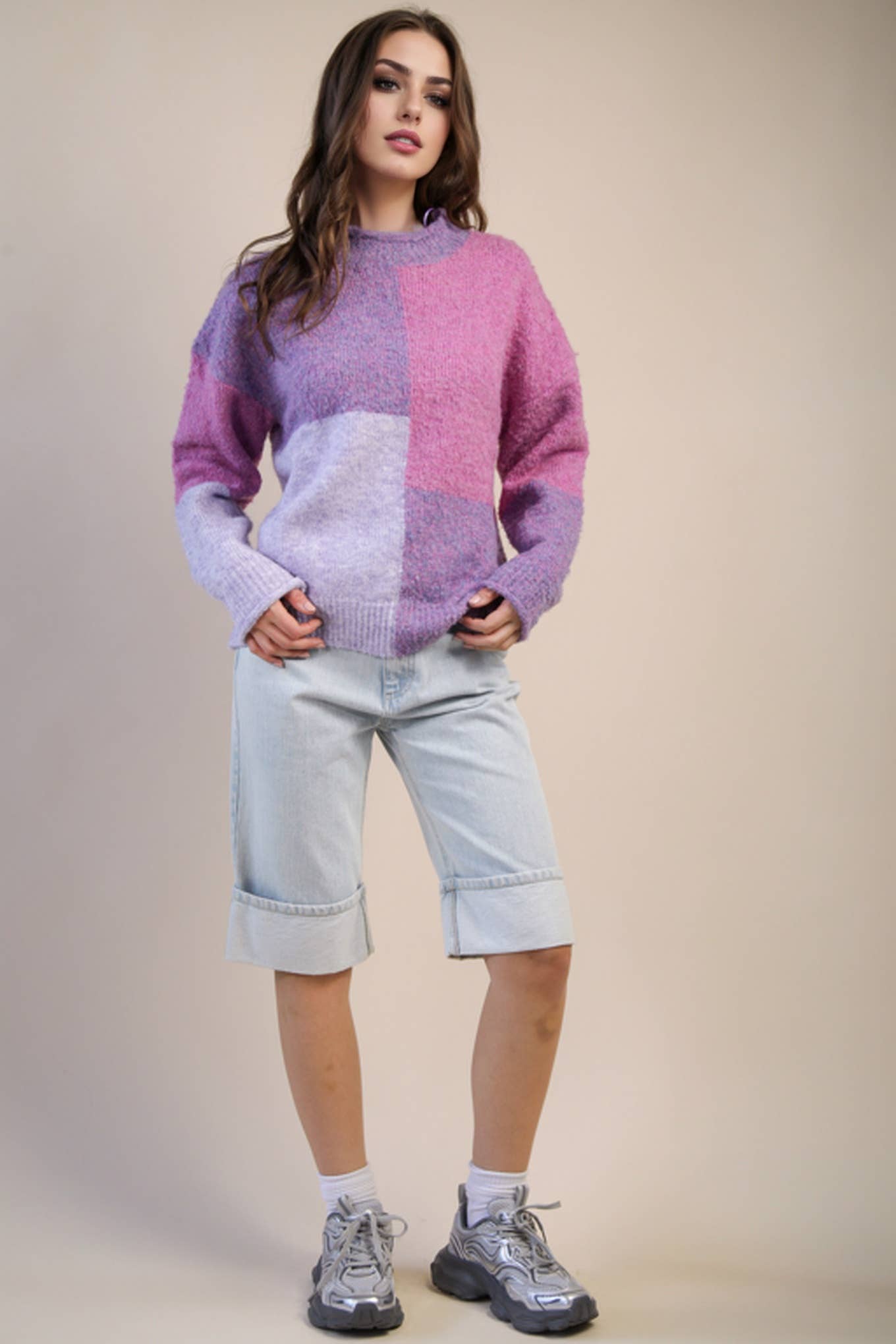 Polly Purple Cozy Knit Sweater