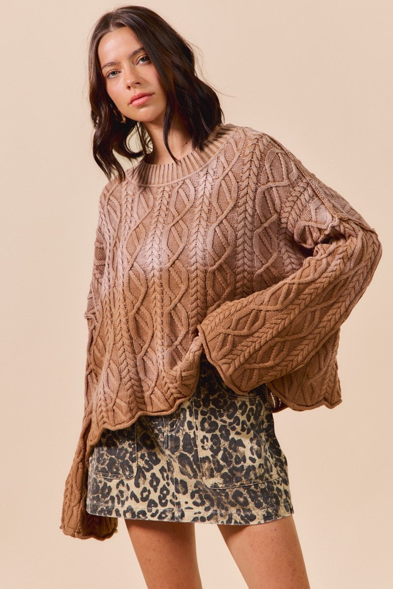 Harvest Moon Cable Knit Top