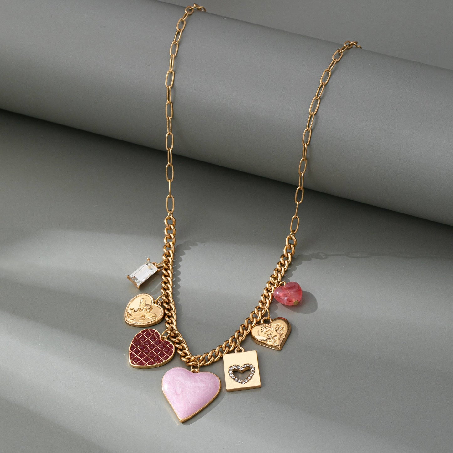 Blush Hearts Charm Necklace