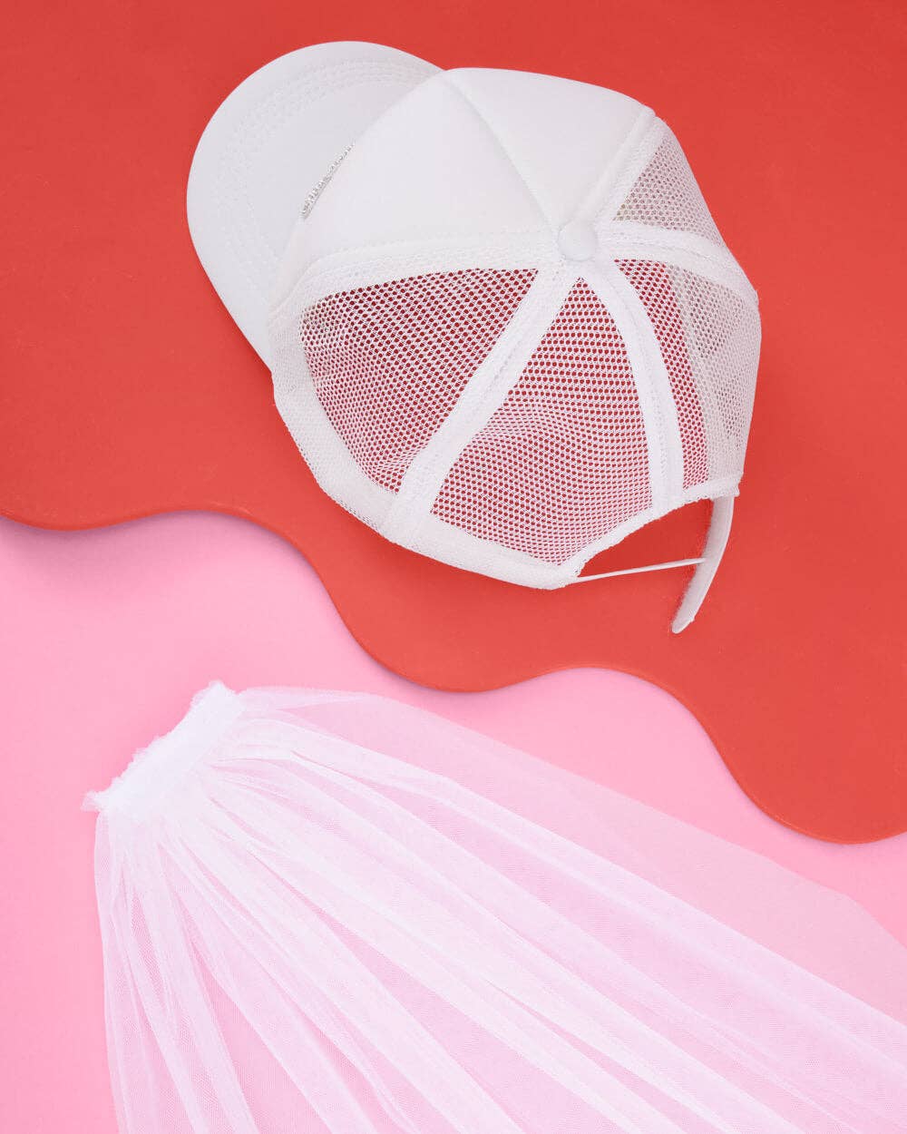 Bride Trucker Hat with Veil