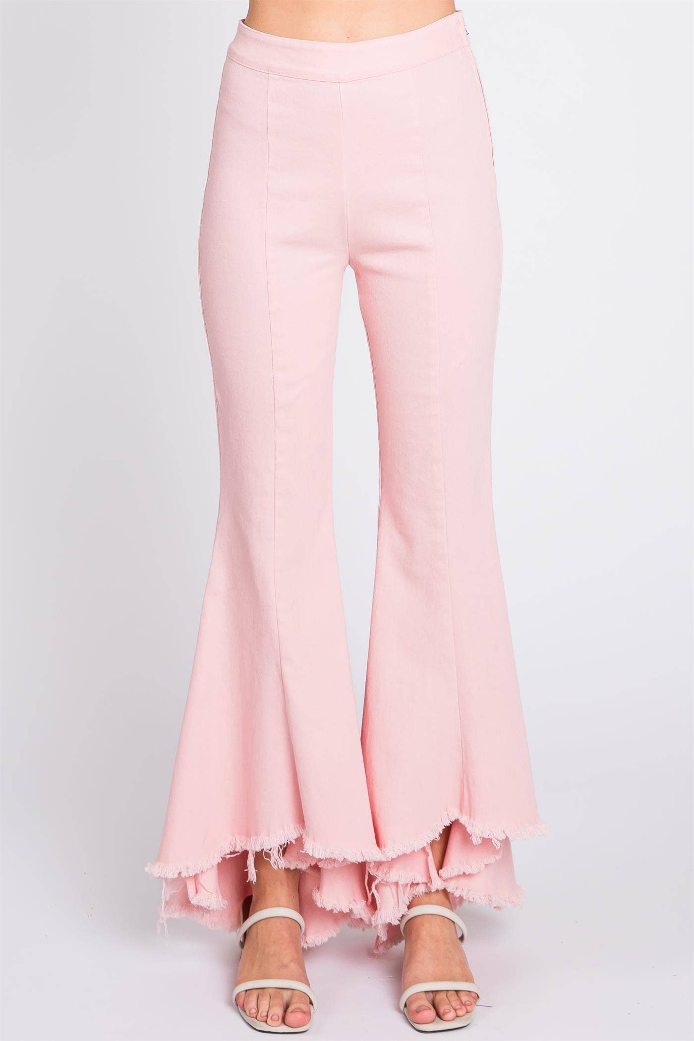 Frayed Hem Pink Jeans