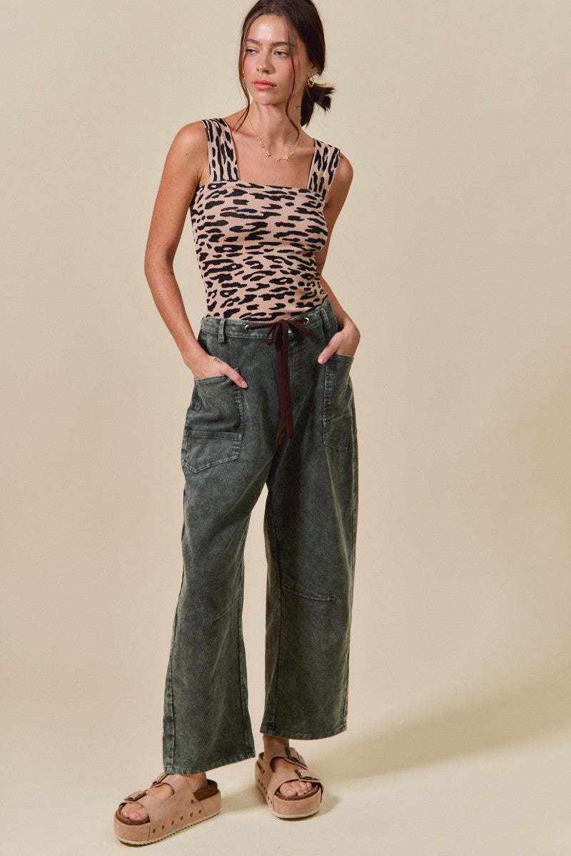 Leopard Ribbed Seamless Top
