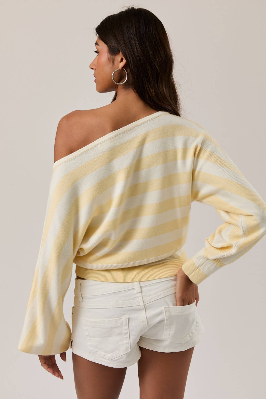 Yellow Stripe Sweater Top