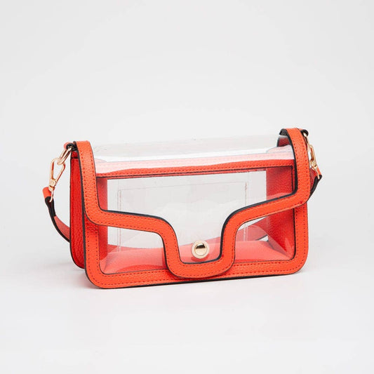 Nina Clear Gameday Shoulder Bag - Orange