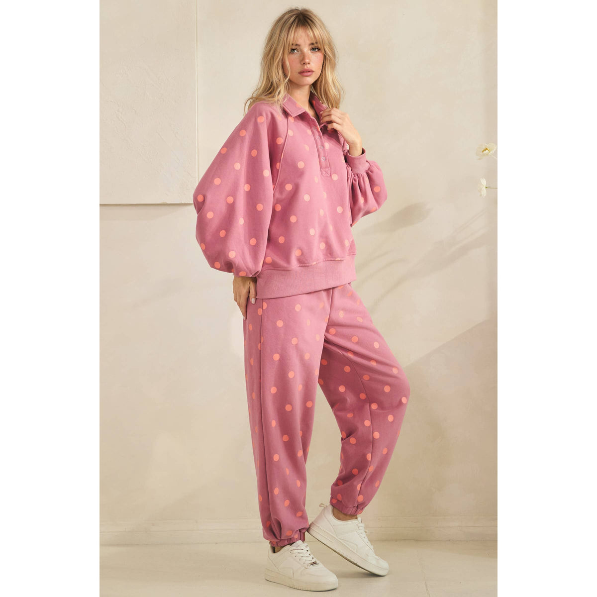 Plum Playful Dot Lounge Pants