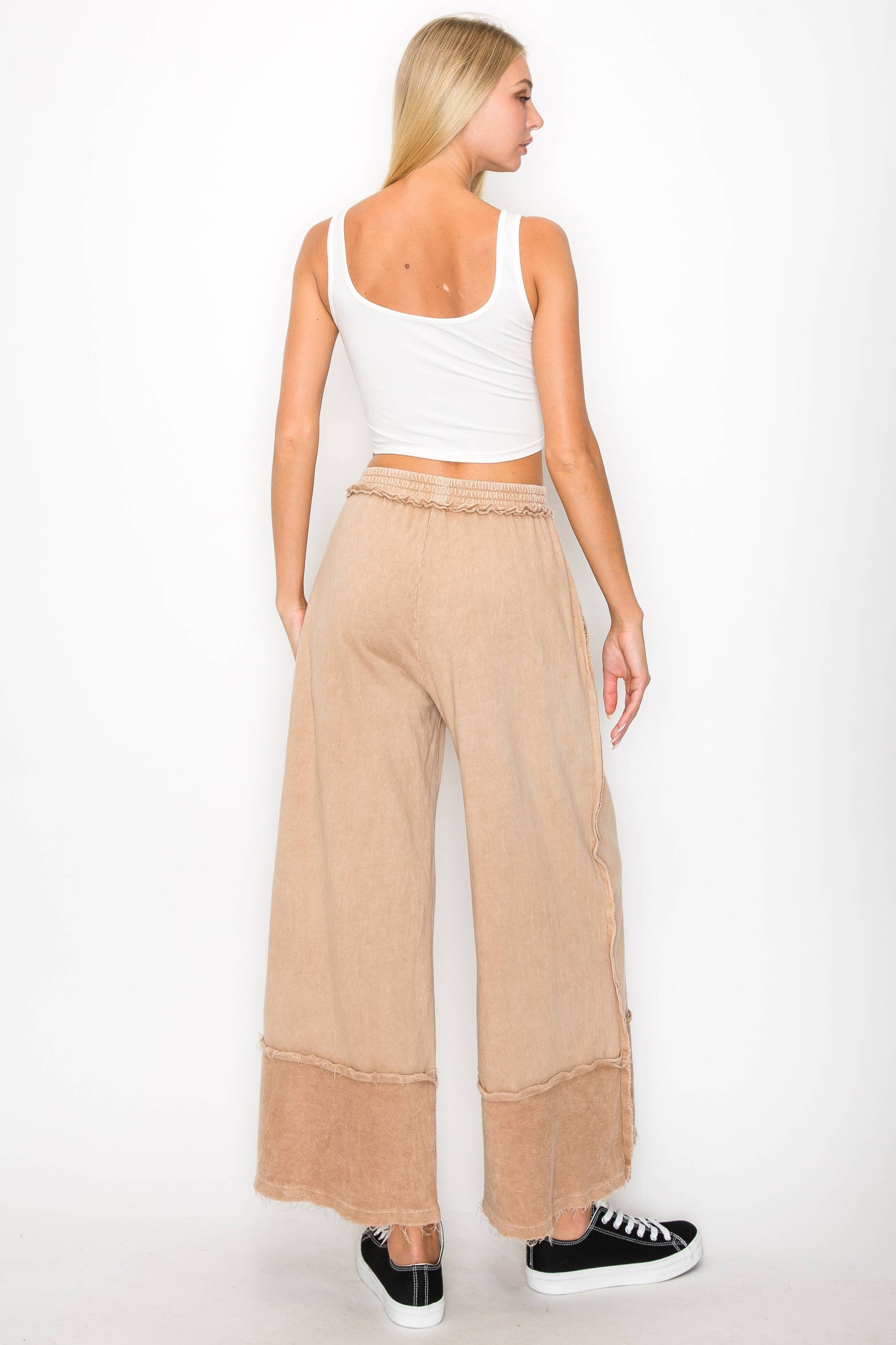 Latte Frayed Pants