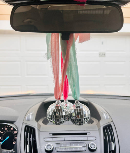 Chiffon Ribbon Disco Car Charm