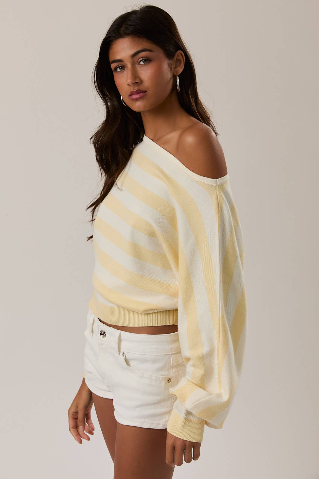 Yellow Stripe Sweater Top