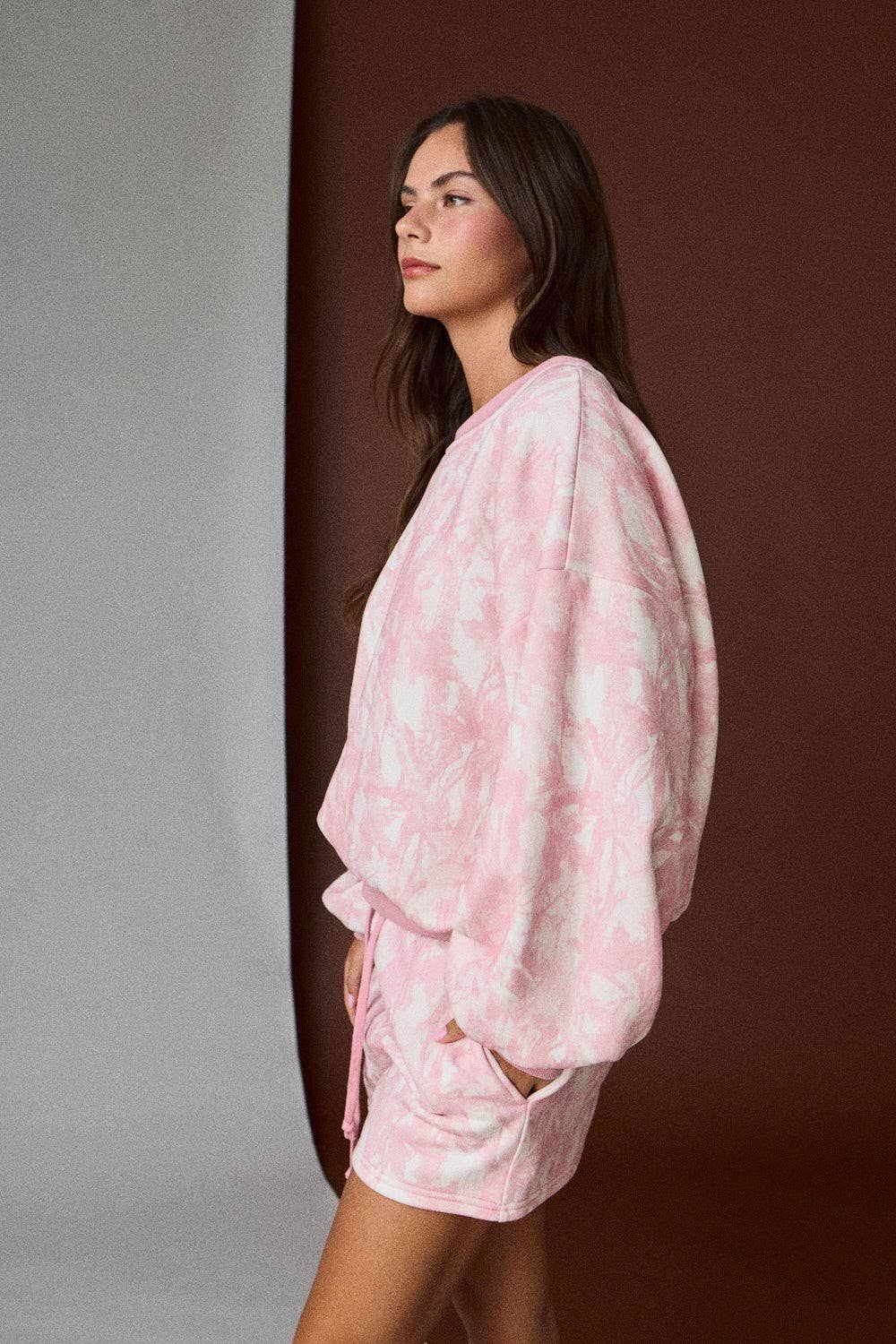 Pink Camo Crewneck Set