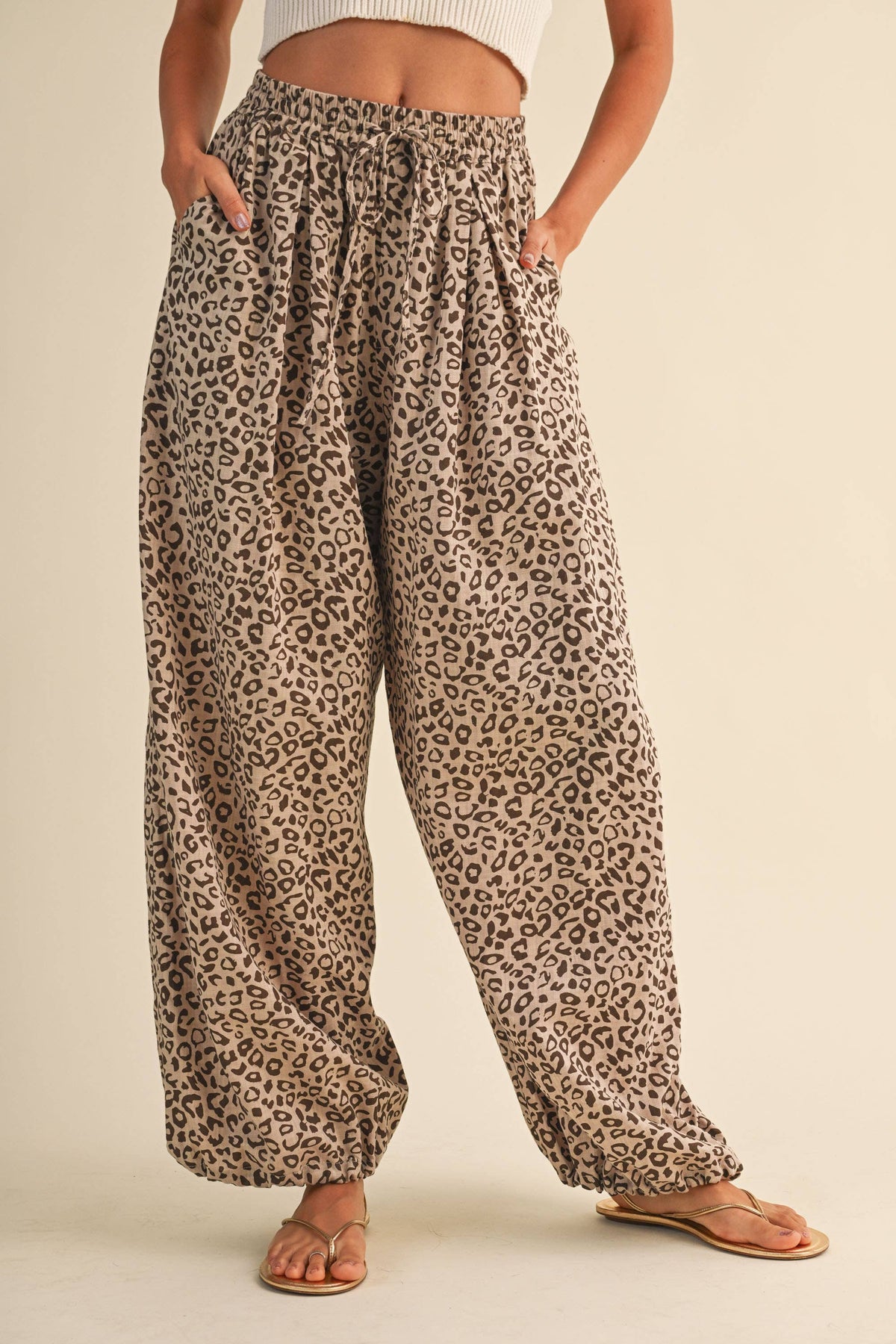 Leopard Gauze Balloon Pants
