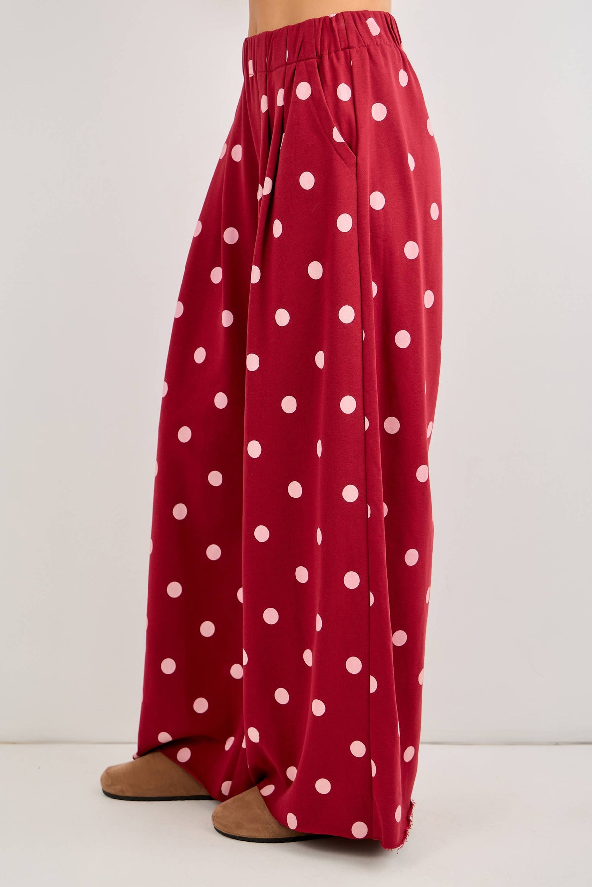 Polka Dot Wide-Leg Pants