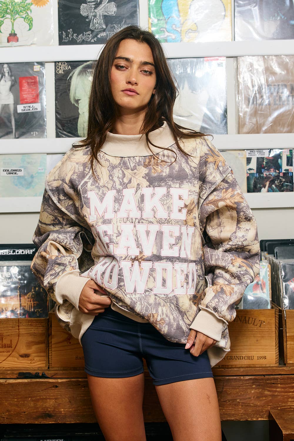 Make Heaven Crowded Mock-Neck Sweatshirt