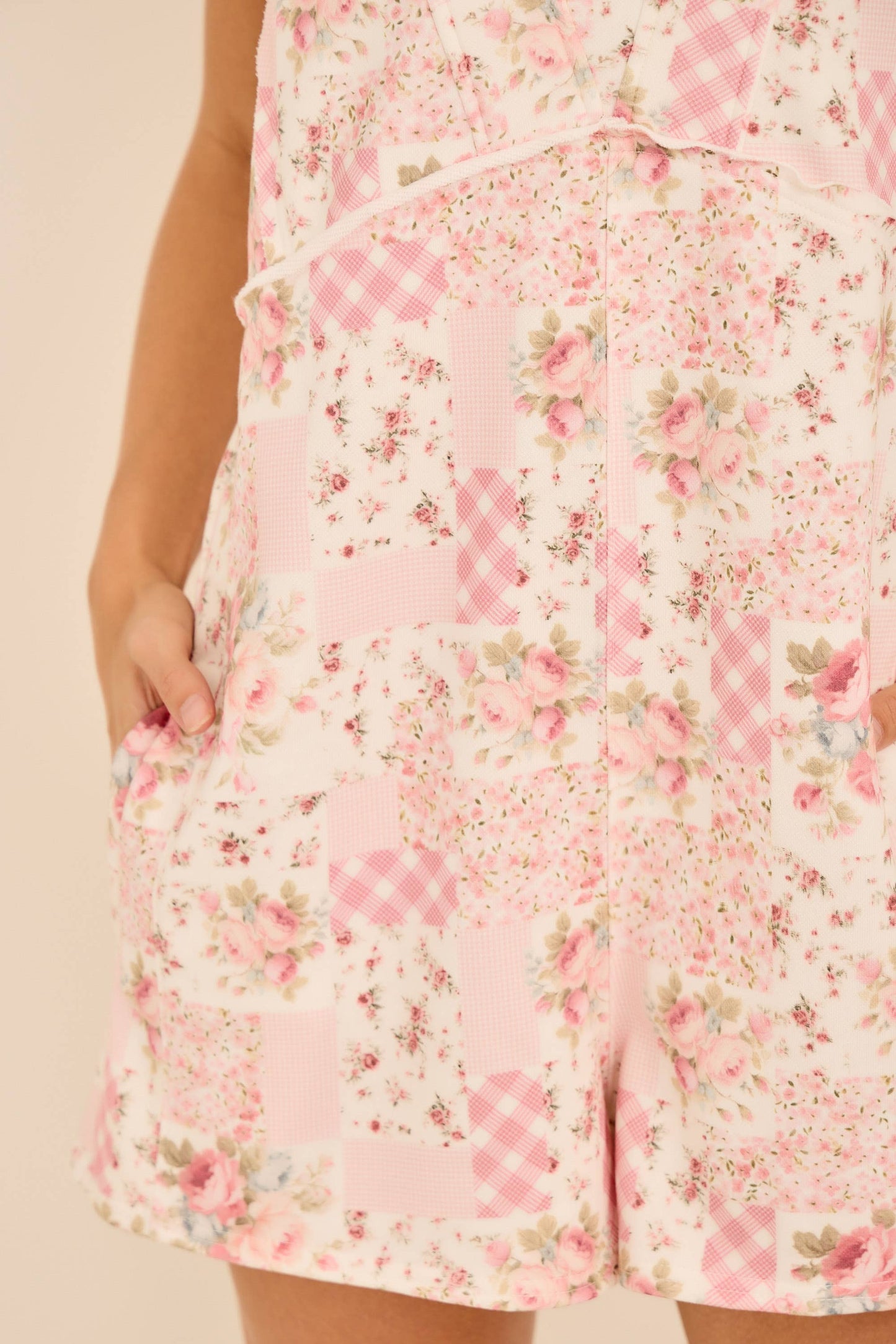 Patchwork Print Romper