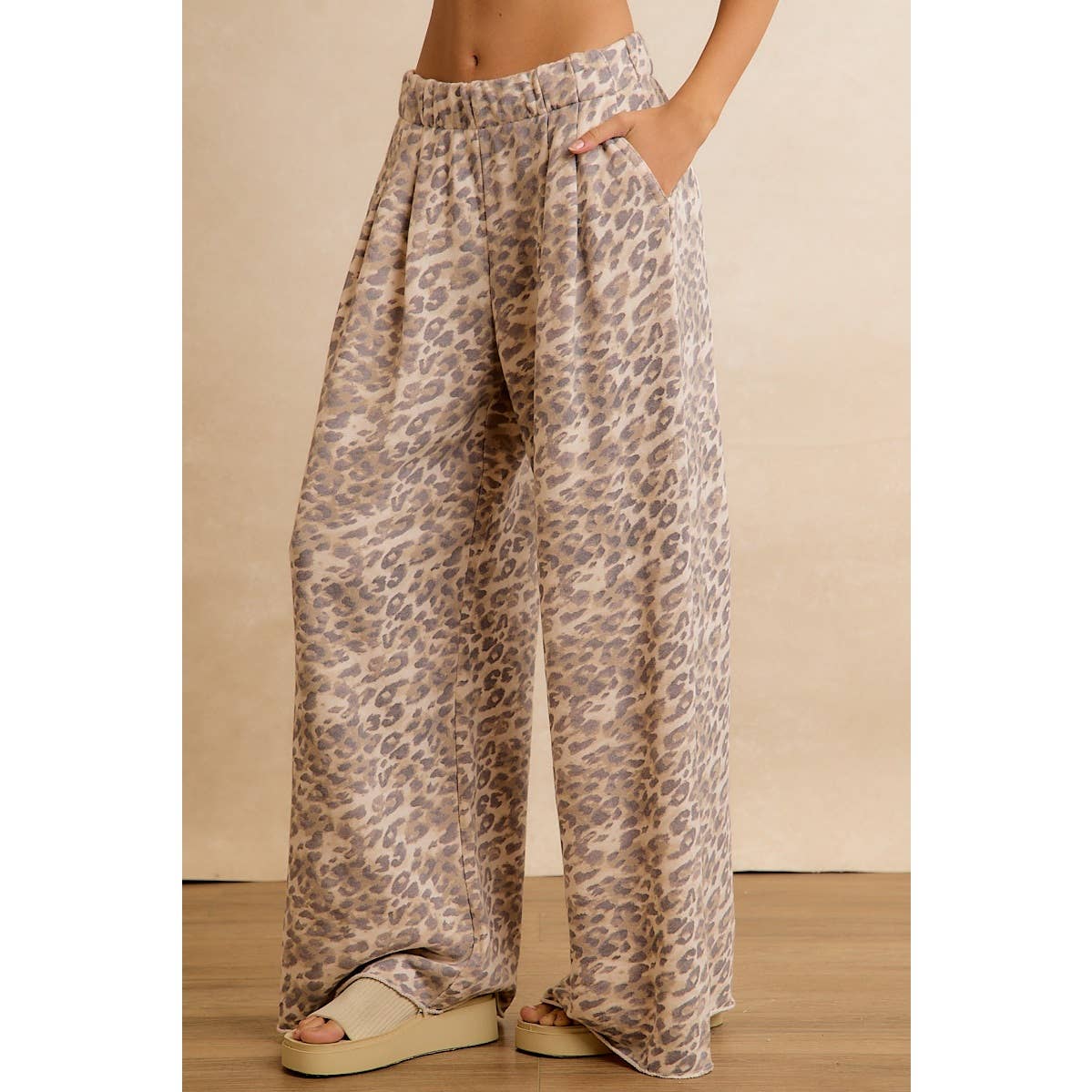 Leopard Print Wide Leg Pants