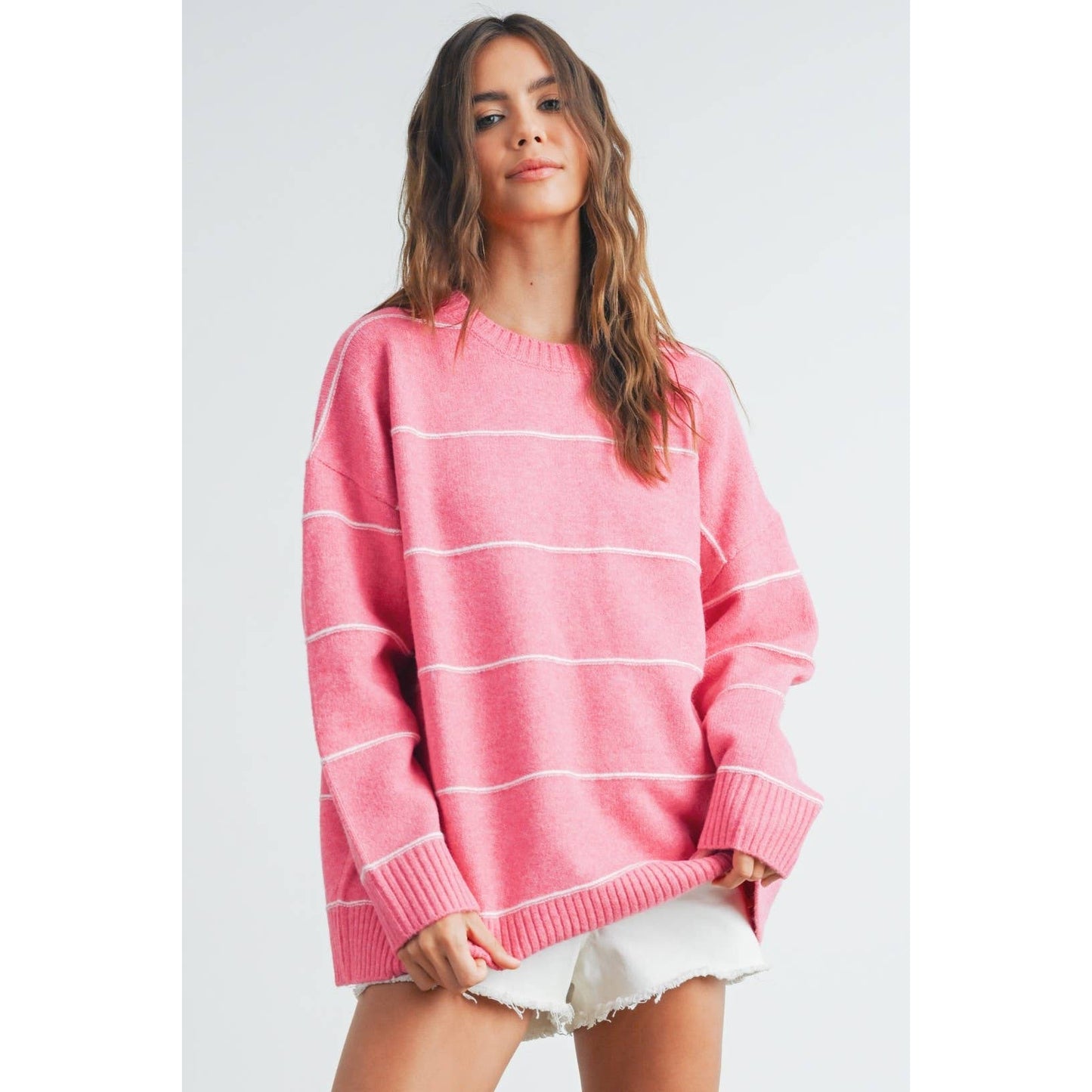 Sweet Pink Striped Sweater