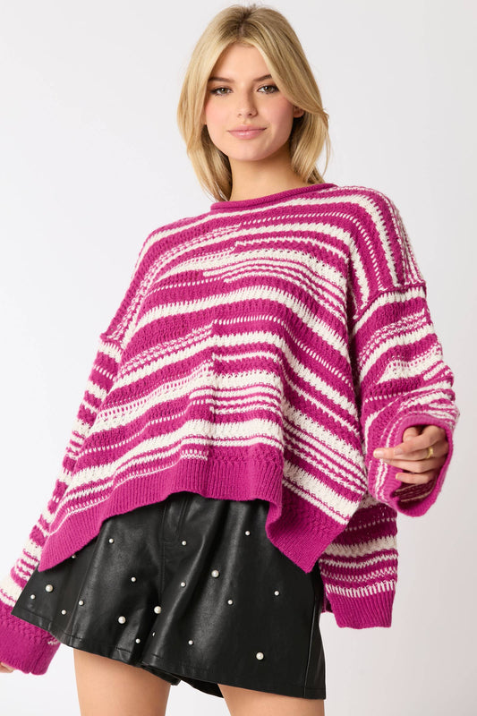 Plum Perfect Stripe Sweater