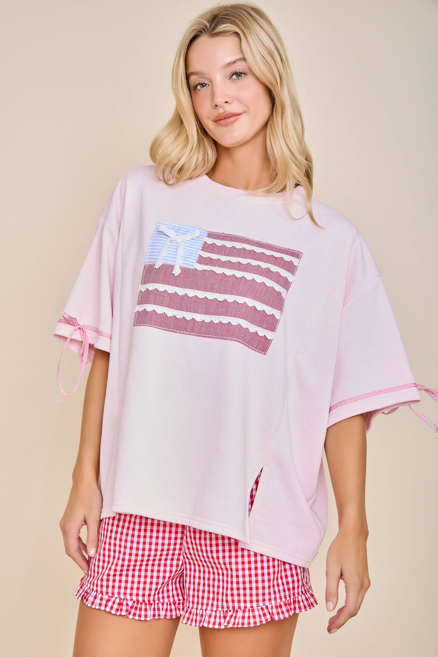 Patriotic Patch Flag Top