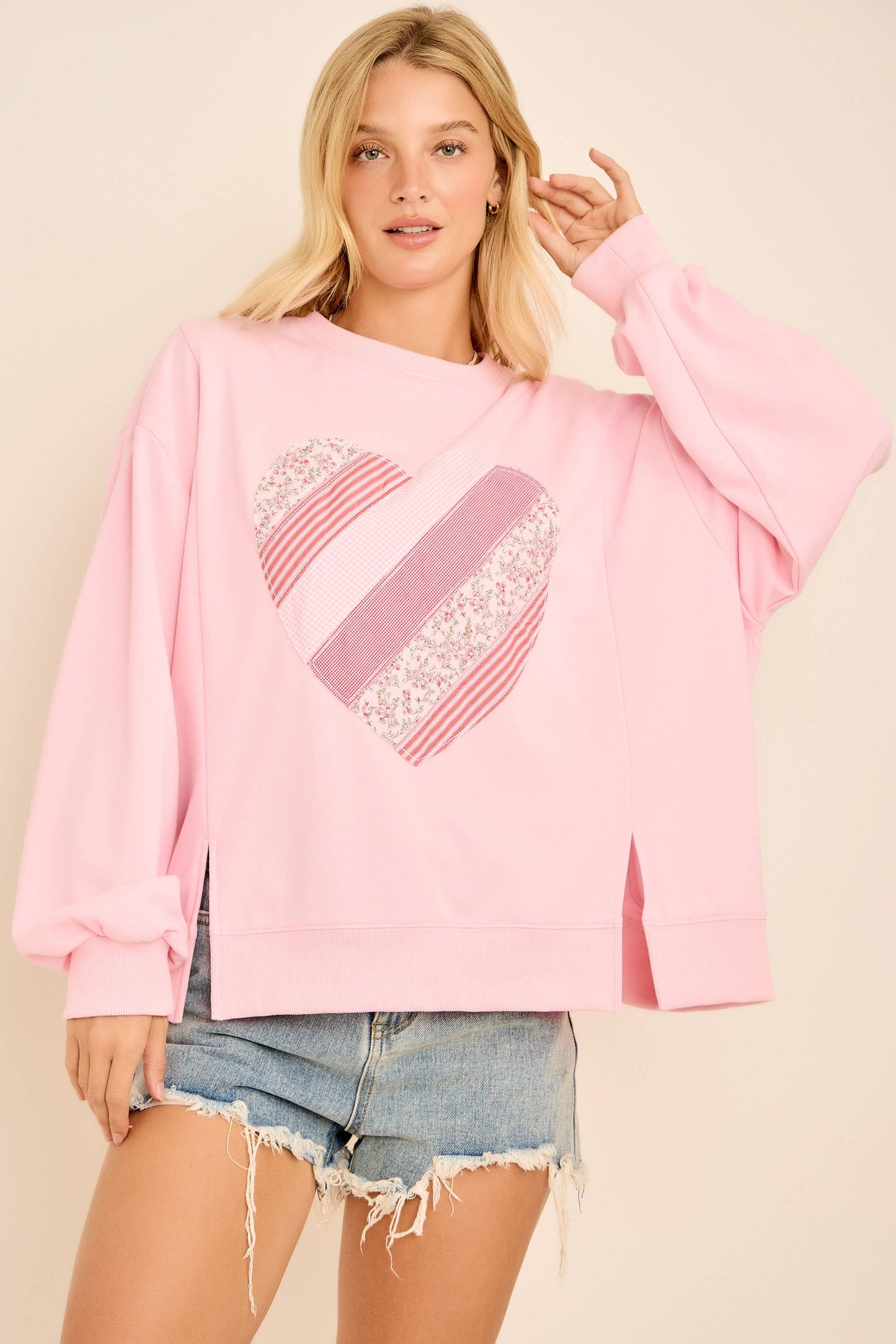 Lover Patchwork Long Sleeve Top