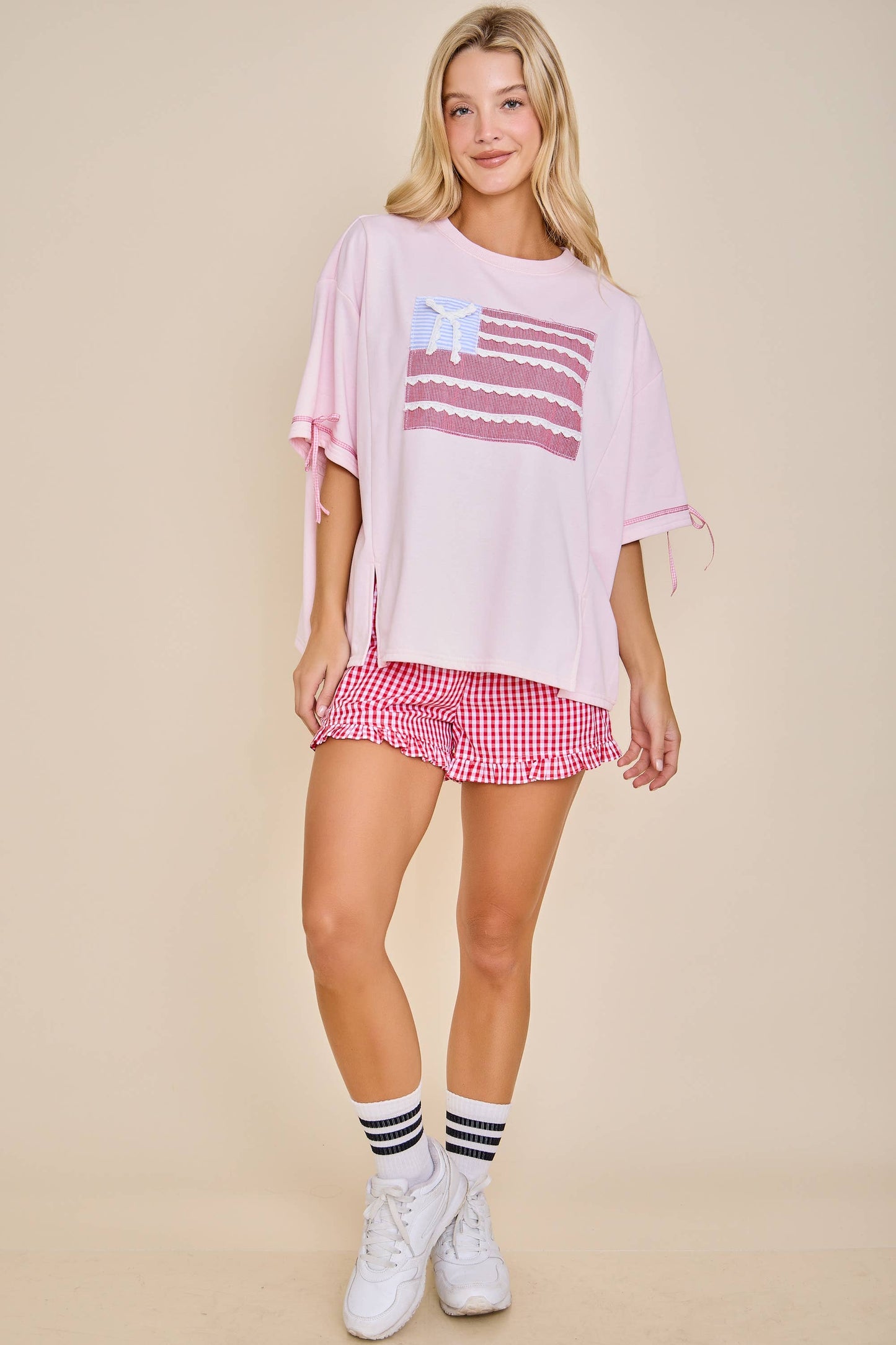 Patriotic Patch Flag Top