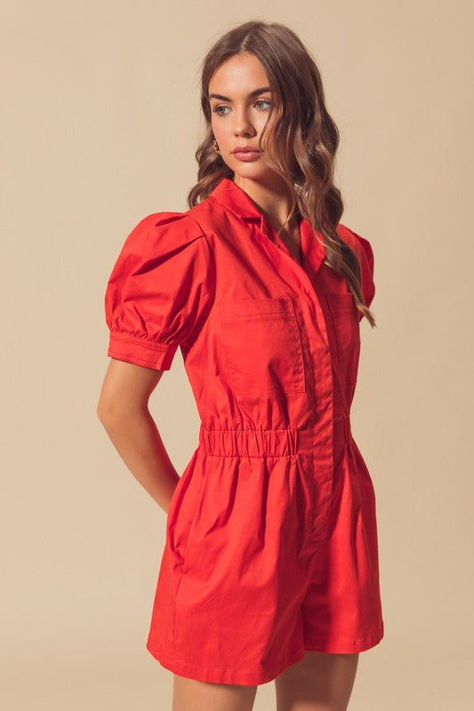 Cherry Red Romper