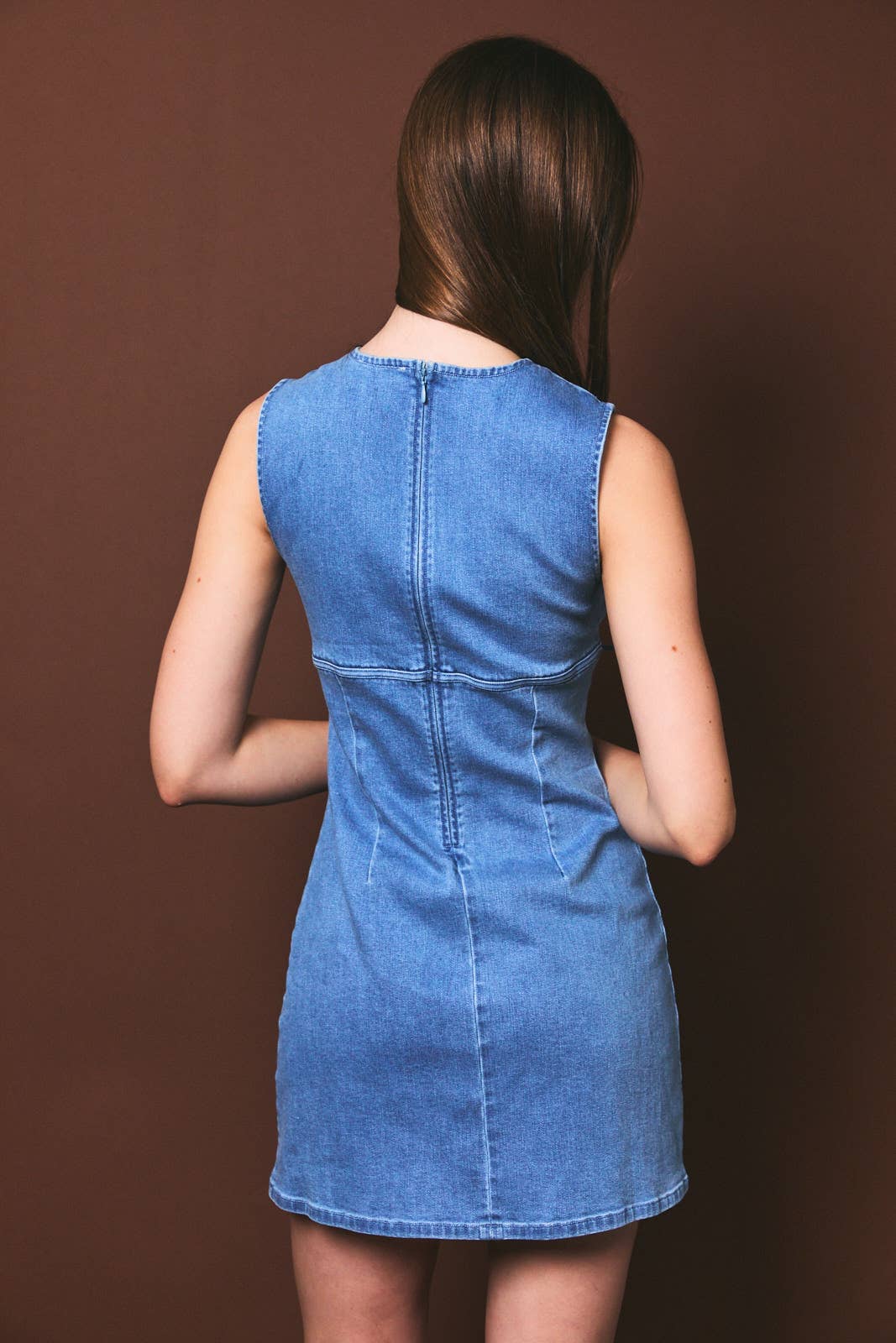 Bow Tie Denim Mini Dress