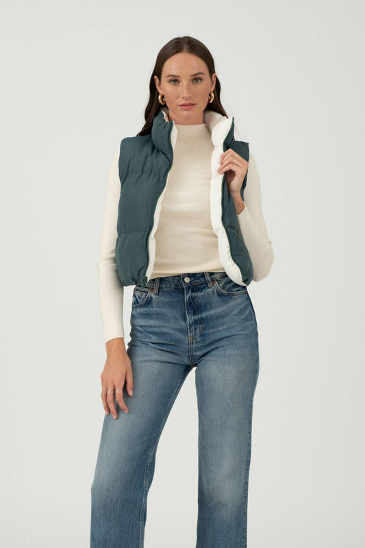 Green Reversible Puffer Vest