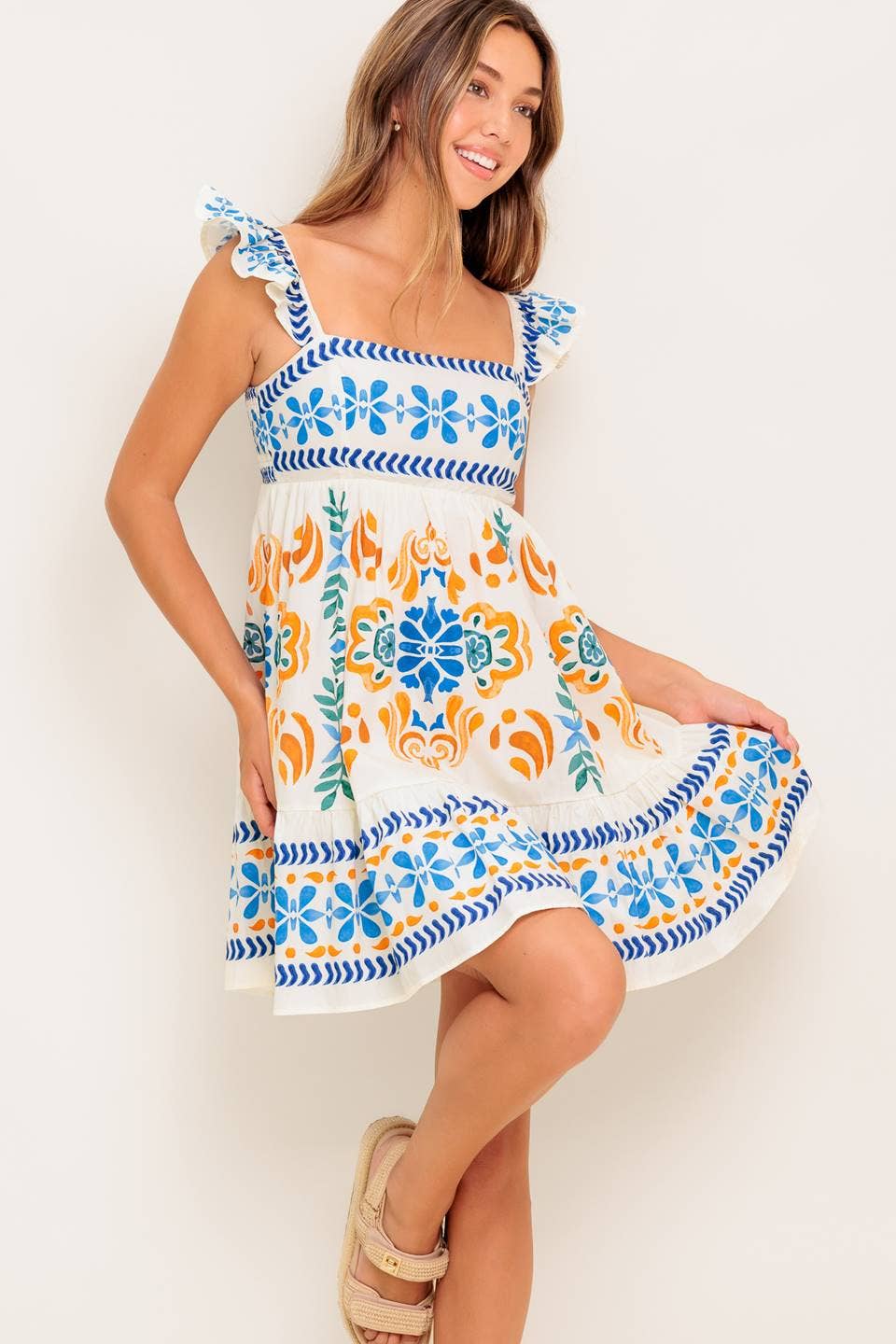 Riviera Ruffle Mini Dress