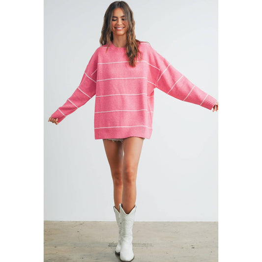 Sweet Pink Striped Sweater