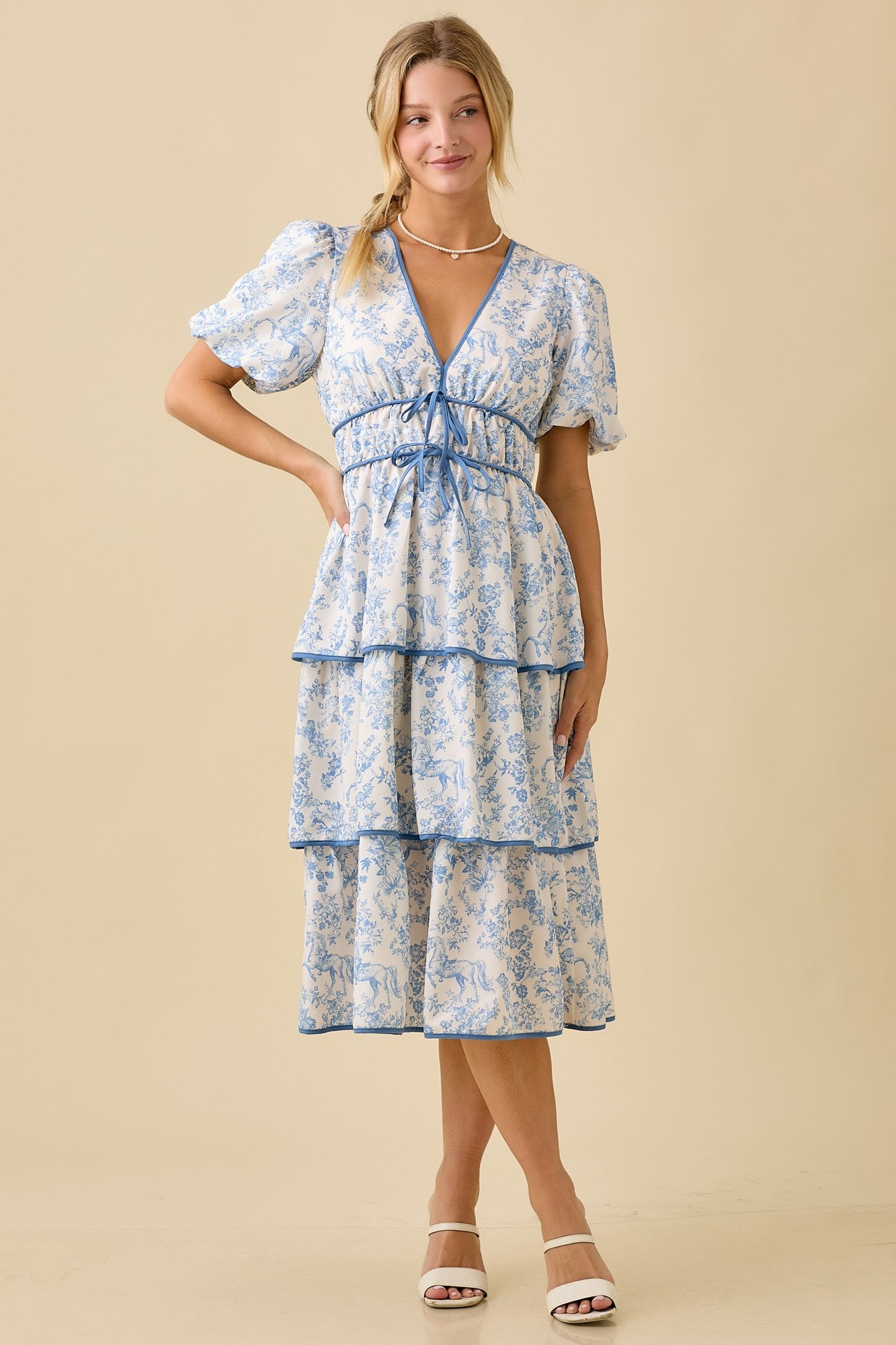 Vintage Blue Midi Dress