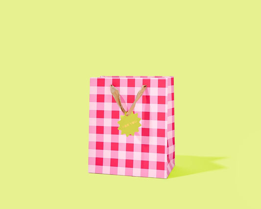 Red + Pink Gingham Gift Bags