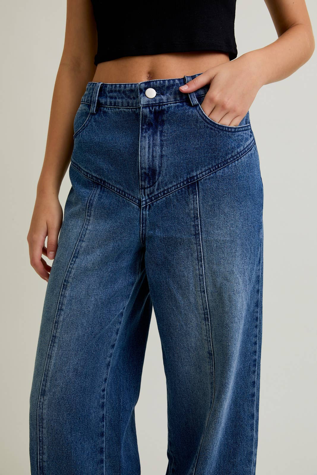 Mid-Rise Wide Leg Jeans