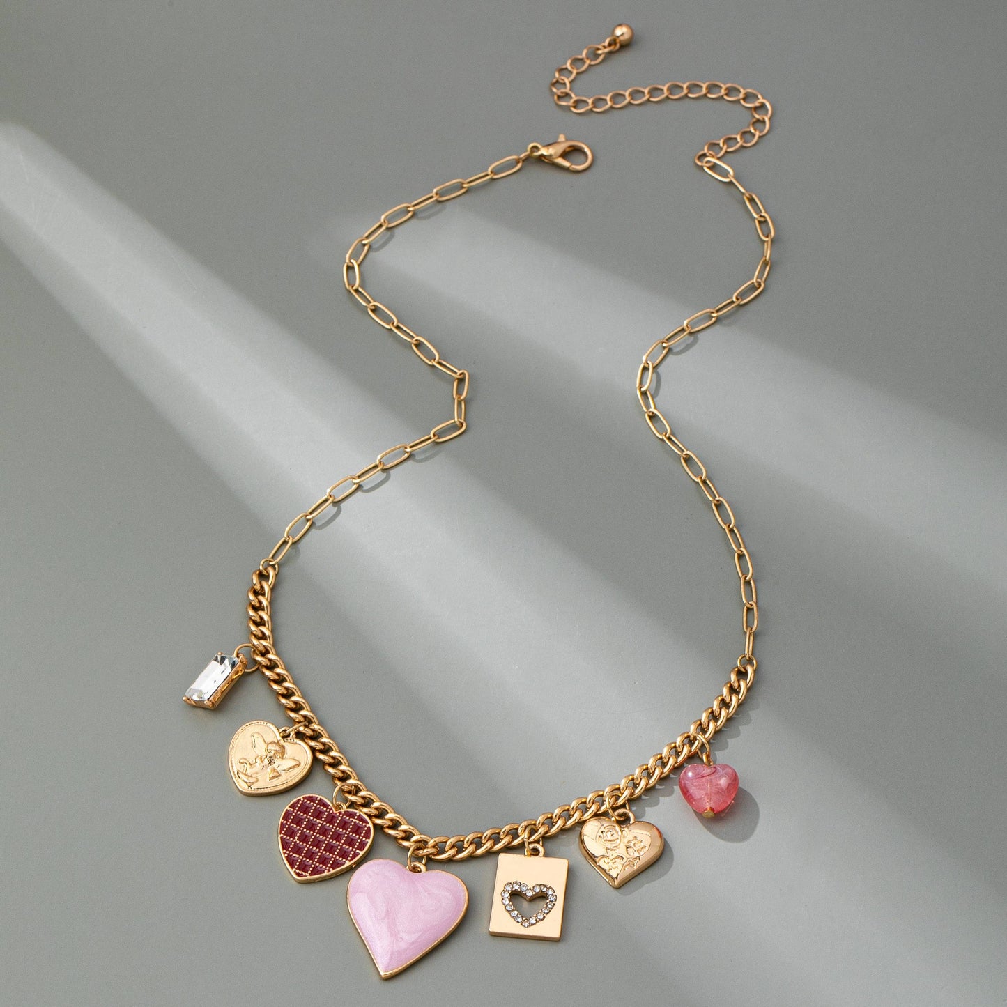 Blush Hearts Charm Necklace