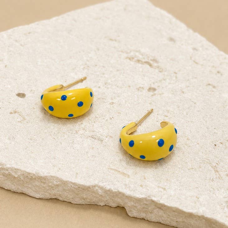 Yellow Polka Dot Earrings