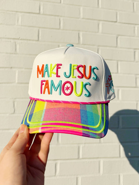 Make Jesus Famous Plaid Hat