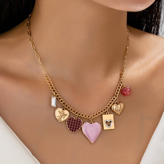 Blush Hearts Charm Necklace
