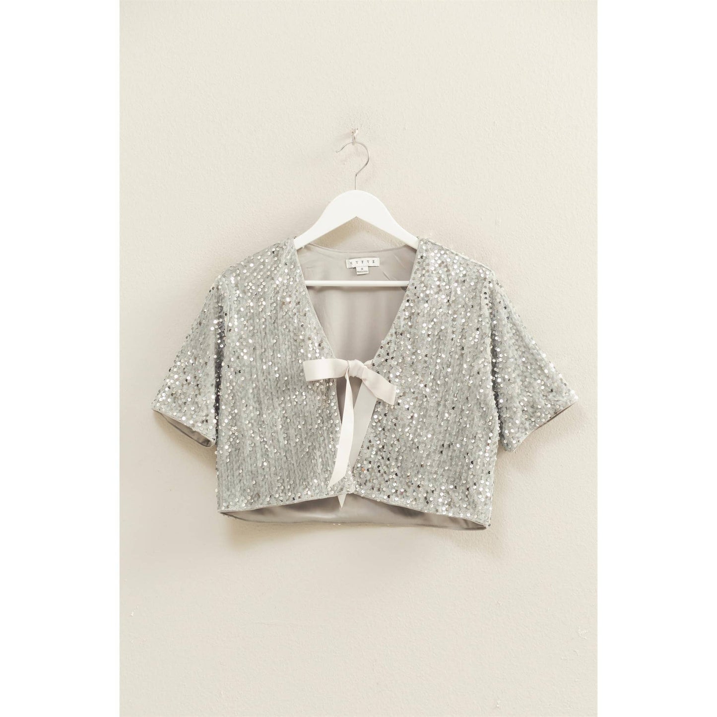 Silver Sequined Crop Top