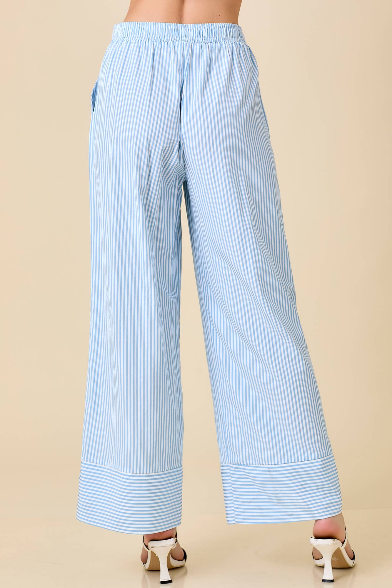 Blue Stripe Wide Leg Pants