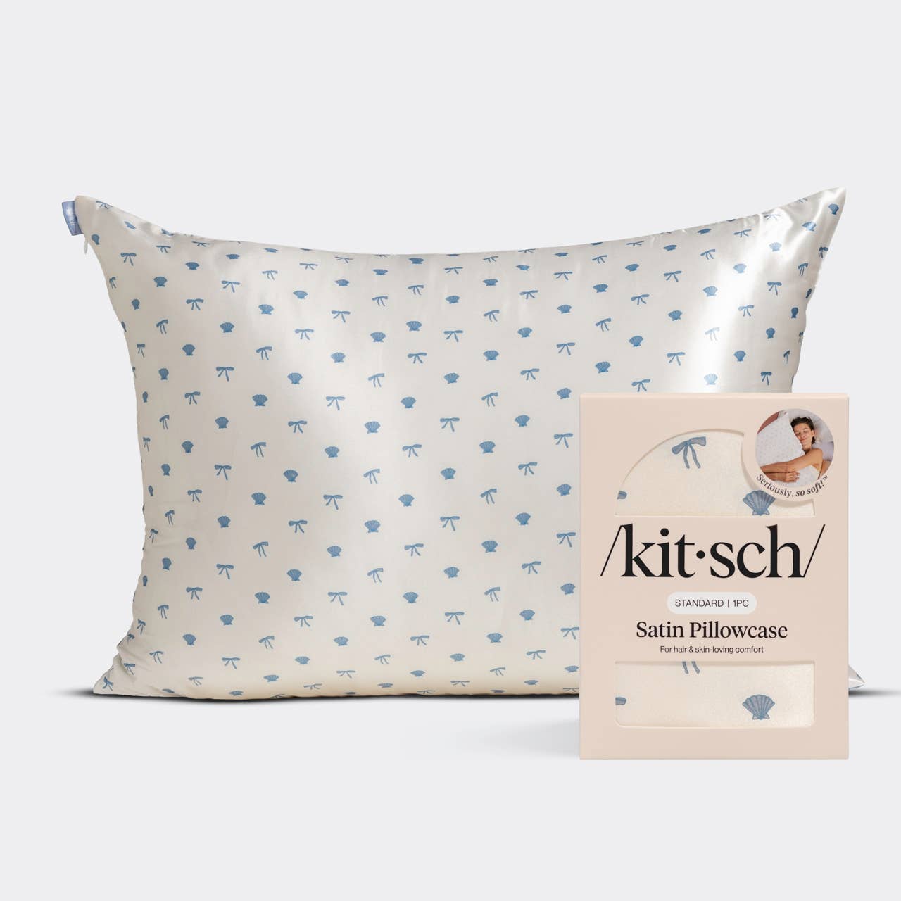 Satin Pillowcase - Coastal Blue Print