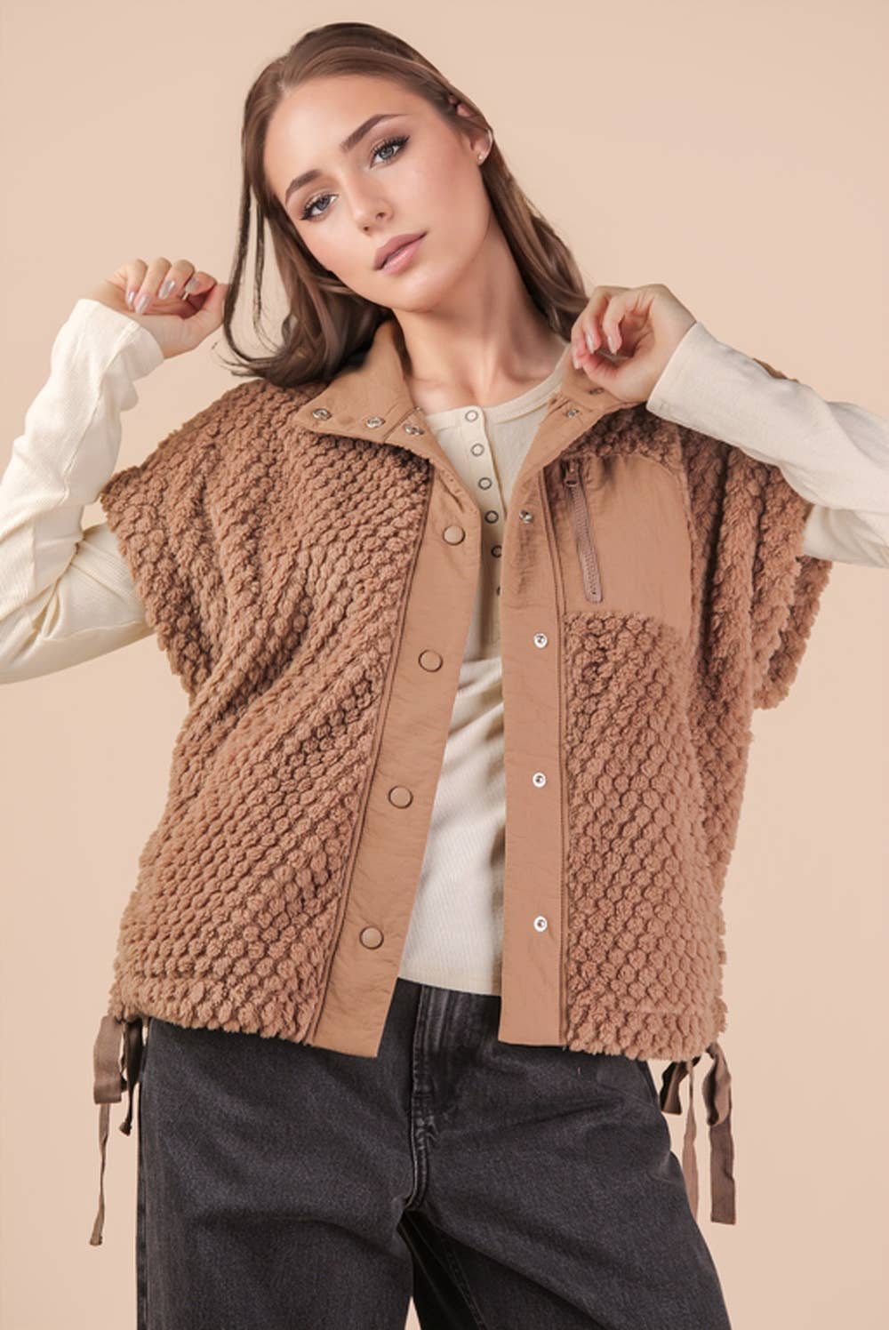 Mocha Textured Vest