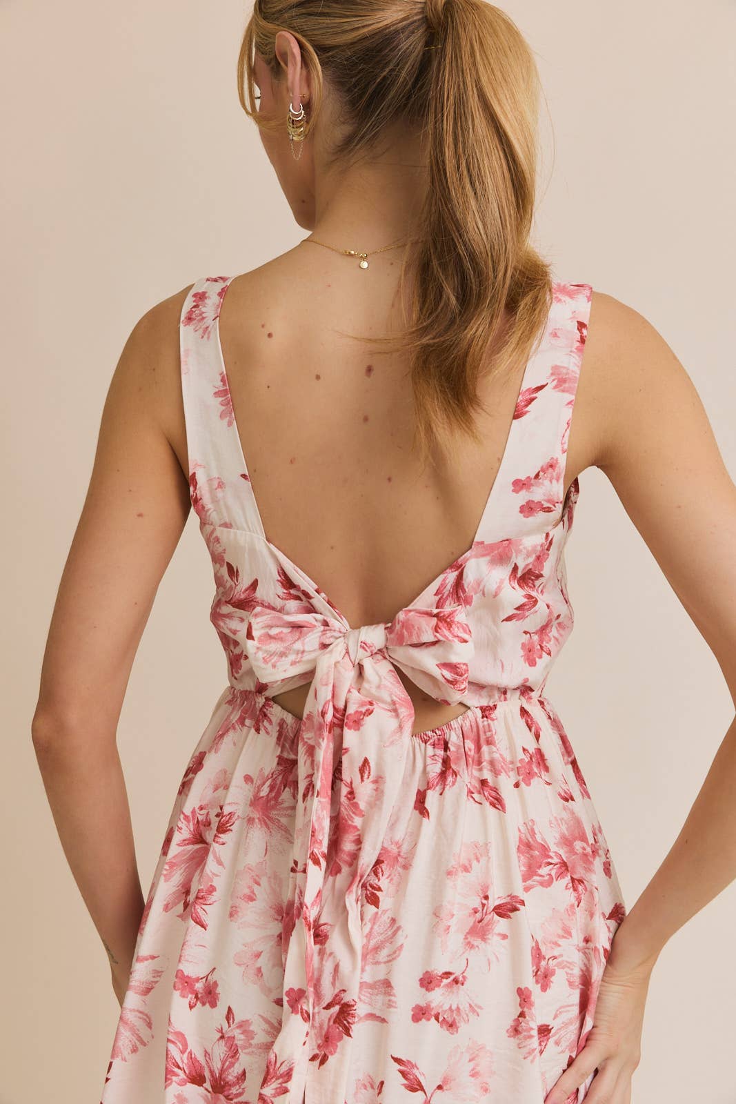Red Roses Floral Mini Dress