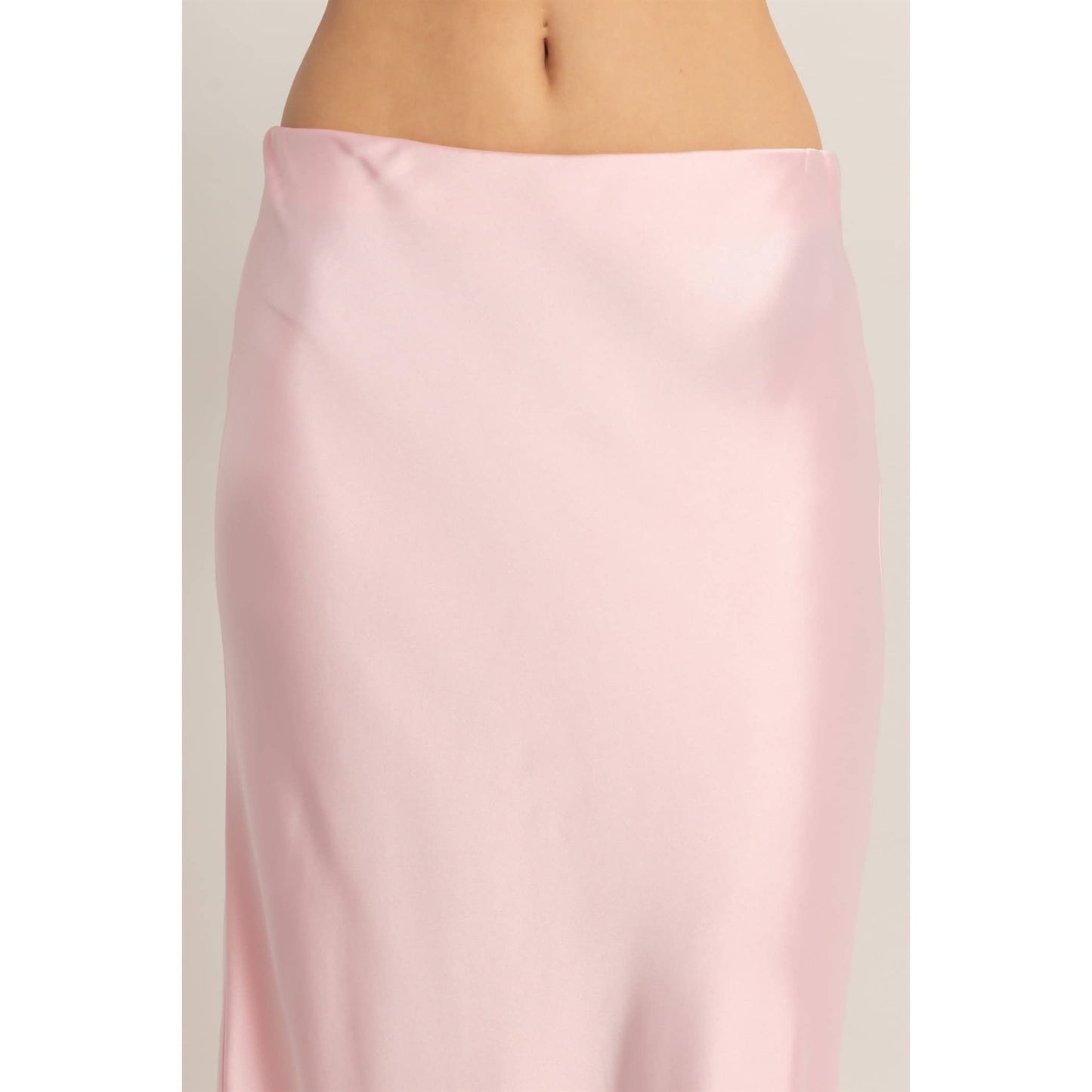 Satin Midi Skirt - PINK