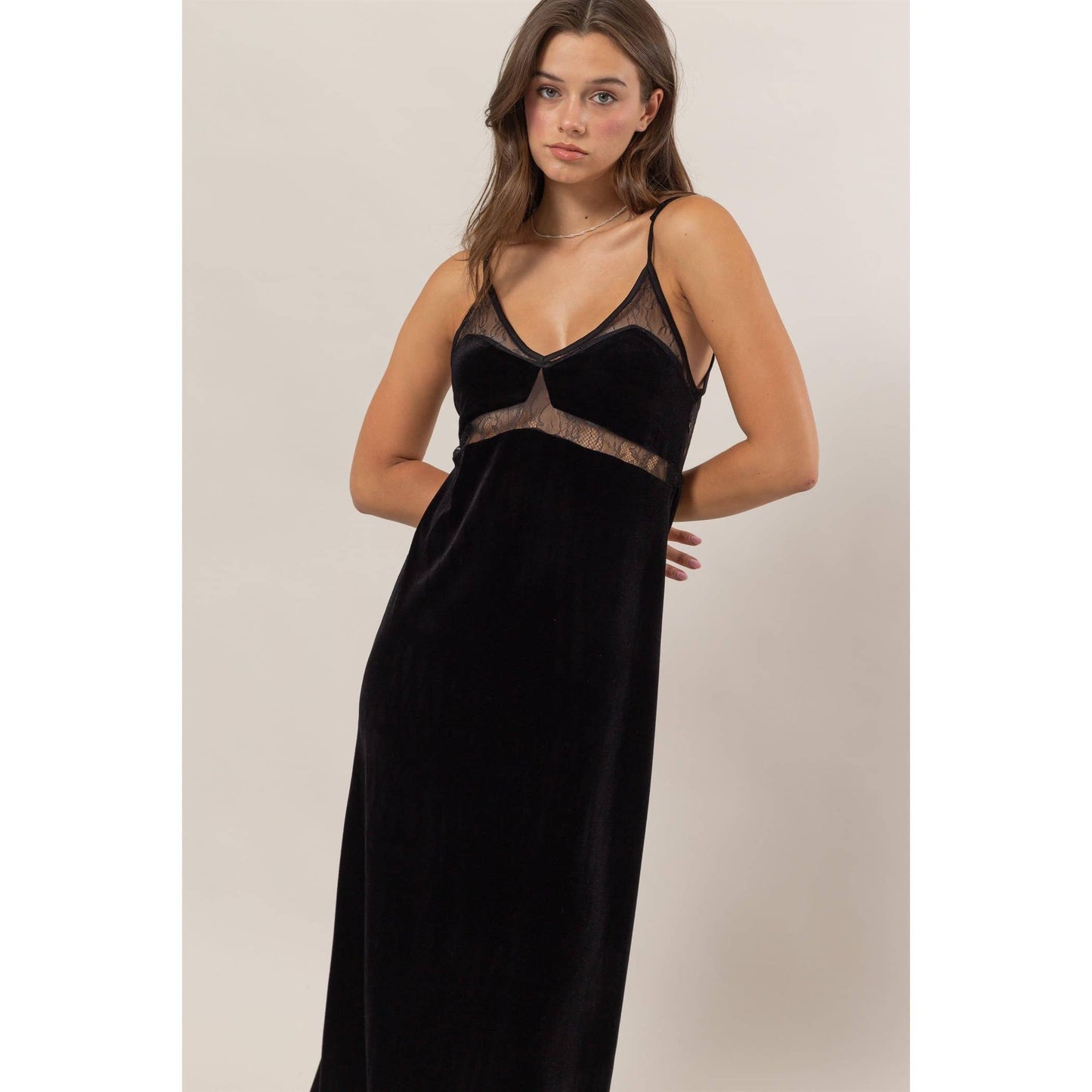 Black Velvet Maxi Dress