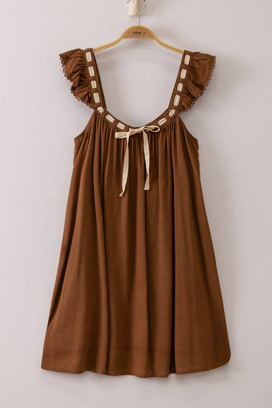 Mocha Mini Shift Dress