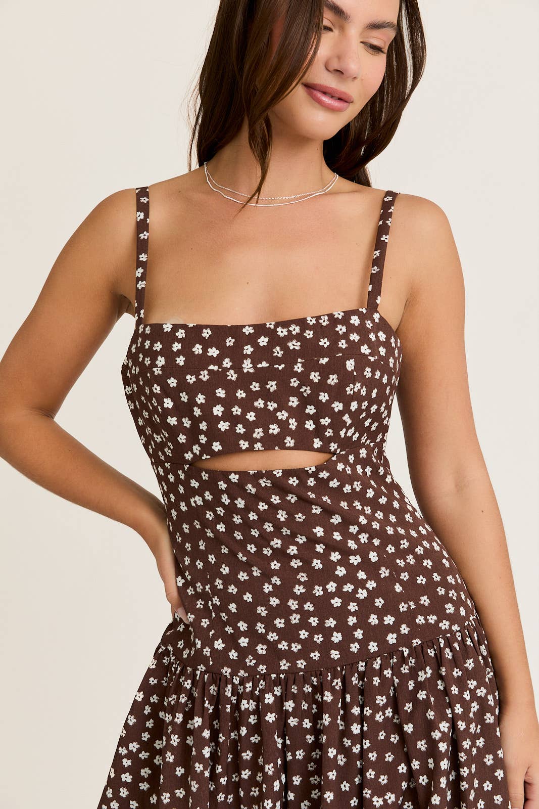 Becca Brown Bubble Hem Dress