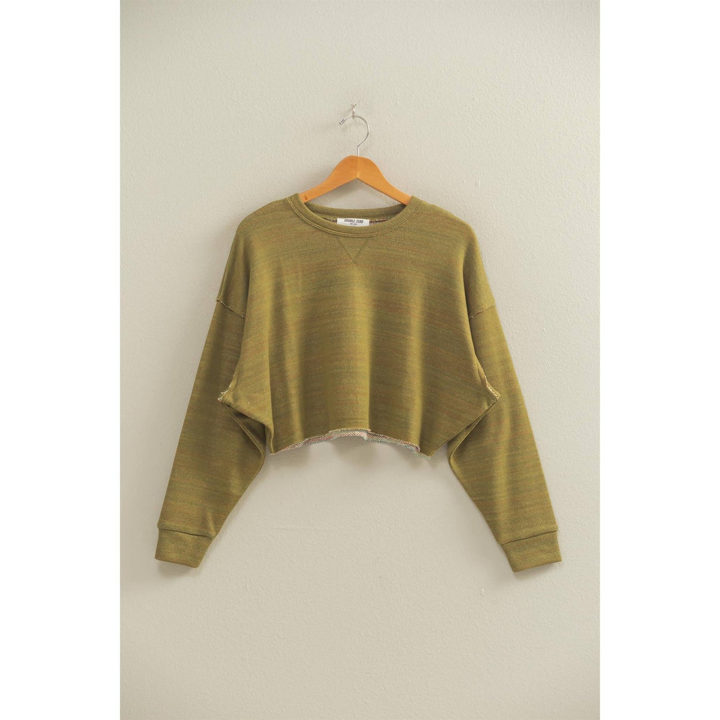 Olive Cropped Crewneck