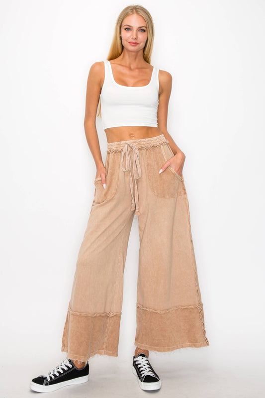 Latte Frayed Pants