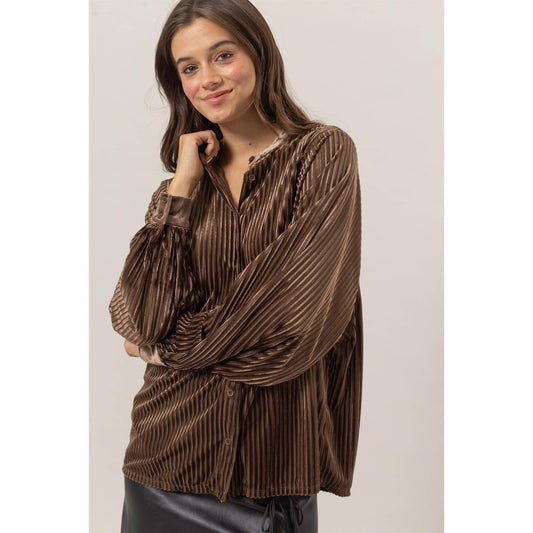 Velvet Striped Blouse