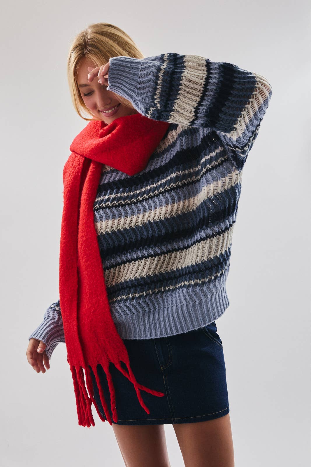 Cozy Blue Striped Sweater